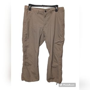 North Face Women's Nylon Khaki Cropped Hiking Pants Size 10
